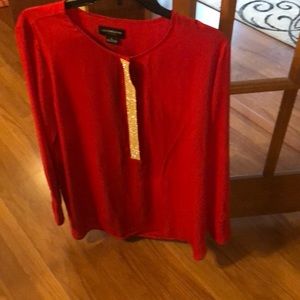 NWT Liz Claiborne red polyester dress shirt